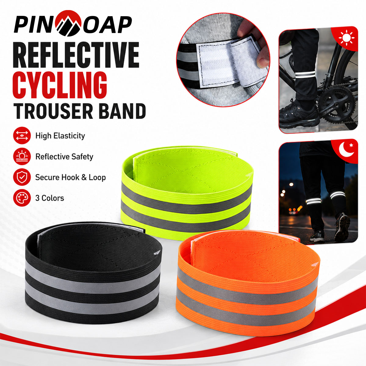 Running Gear Outdoor - PINMOAP 1/2PCS Bicycle Pants Leg Strap
