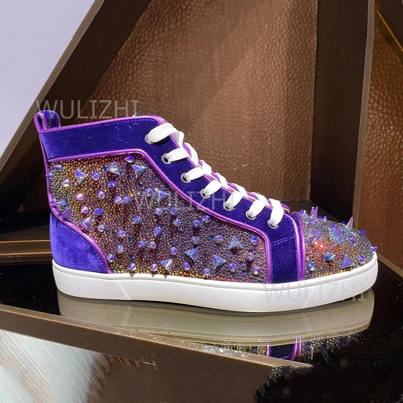 Dark Purple Crystal Rivet Men  - Running Gear For Women 评论和价格